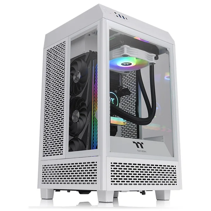 Gabinete Thermaltake Tower 100 Snow - con Ventana RGB, Mini-Tower, Mini-ITX, USB 3.0, sin Fuente The Tower 100 Snow Mini Chassis Blanco