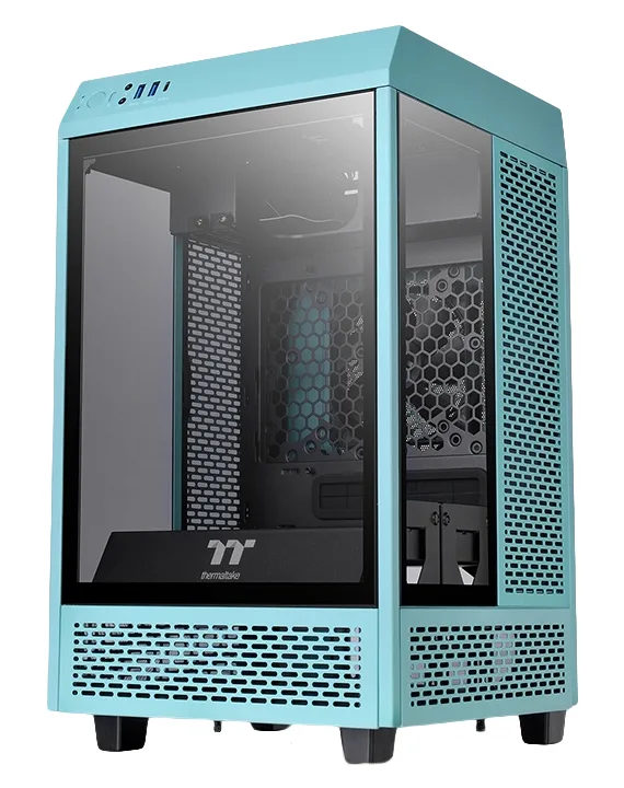 Gabinete Thermaltake Tower 100 Turquesa - con Ventana RGB, Mini-Tower, Mini-ITX, USB 3.0, sin Fuente The Tower 100 Turquoise Mini Chassi Azul