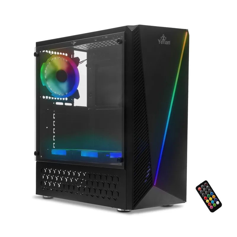 Yeyian Gabinete Gaming Crescent Master Media Torre Atx Micro Y Mini Atx - Compe con Fuente Atx, Gpu 325 MM Inc 3 Vents Gran Flujo - Sku: