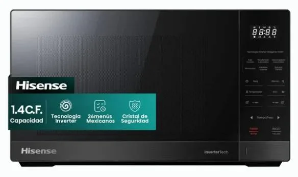 Horno de Microondas Hisense HMMS3411DSV - 1.4 pies, Negro Inox 1600 W