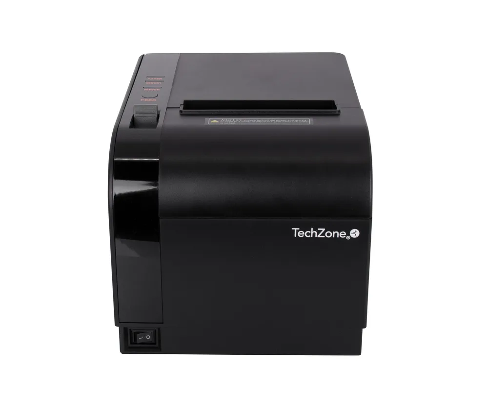 Impresora termica TechZone TZBE301 de 80mm - vel de 300mm/s, 576 DPI´s, USB-SERIAL-RJ45-RJ11, cortador automatico, 1 año de garantía 300 mm/s