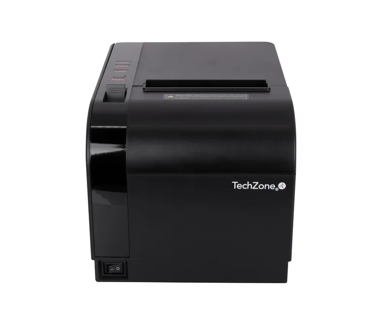 Impresora termica TechZone TZBE301 de 80mm - vel de 300mm/s, 576 DPI´s, USB-SERIAL-RJ45-RJ11, cortador automatico, 1 año de garantía 300 mm/s