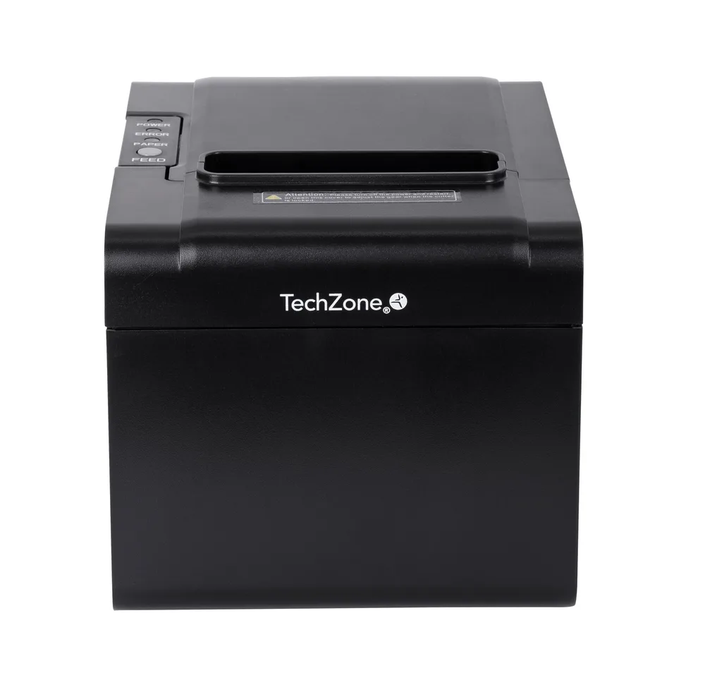 Impresora termica TechZone TZBE102 de 80mm - vel de 250mm/s, 203 DPI´s, USB-SERIAL-RJ45-RJ11, cortador automatico, 1 año de garantía 200 mm/s
