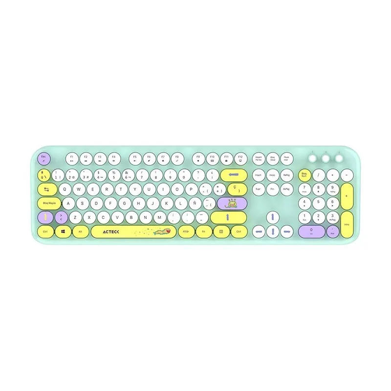 Kit Teclado y mouse Inalámbricos 2.4hz Creator Chic K-Colors MK485 Advanced Series Teclado Inalambrico Dongle 2.4Mhz - Rango 10m, 105 teclas ACTECK AC