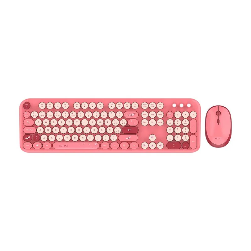 Kit Teclado y mouse Inalámbricos 2.4hz Creator Chic K-Colors MK485 Advanced Series Teclado Inalambrico Dongle 2.4Mhz ACTECK 1600 DPI AC-940207
