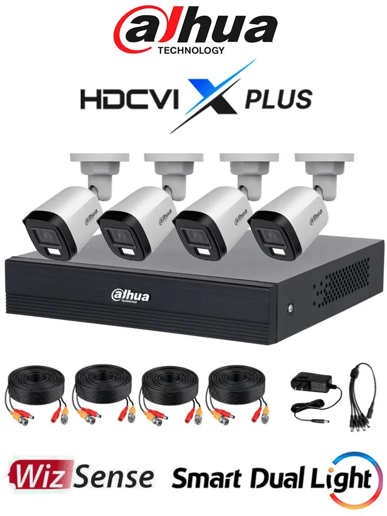 Kit de Videovigilancia DAHUA 4 canales KIT DE 4 CH 2MP KITXVR1B04-I/T/4-B1A21N Dahua Technology 2 MP