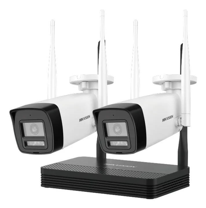 Kit IP Inalámbrico 2 Megapíxel - NVS WiFi 4 canales video, 2 camaras Bala Exterior HIKVISION NKS422W0H