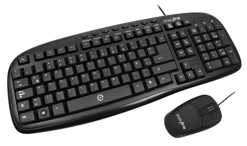 Kit Teclado / Mouse Easy Line Balance - 102 teclas, Negro, 1000 DPI EL-993391