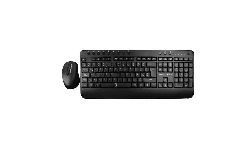 PC-201434 Kit de Teclado y Mouse Inalámbrico Bluetooth Teclas multimedia 2.4GHz Keyvance | PERFECT CHOICE Negro