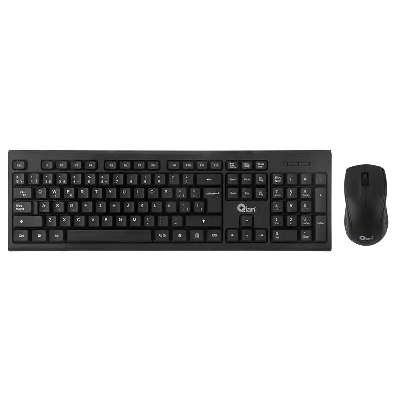 Kit de teclado y mouse keymate 2.0 USB QIAN Modelo QKX-WRESP-01-BK 1200 DPI