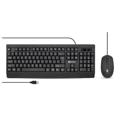 Kit teclado y mouse - Alámbrico USB, 1200 DPI, antiderrames, ultra silencioso, en español, Negro, BROBOTIX 6007198