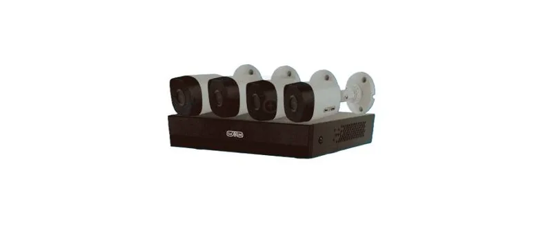SAXXON SUA-KIT/XVR1E04-I/4-B10P-0280B - Kit de 4 Canales HDCVI/ Cámaras B10P de 1MP 720P/ Lente de 2.8mm Con Apertura de Hasta 100°