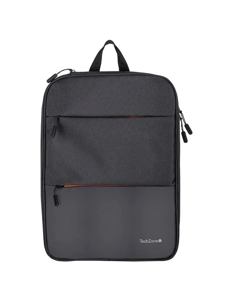 Backpack EXPAND TZLBP14 TECHZONE de 16 pulgadas color negro - múltiples compartimientos, garantía limitada de por vida