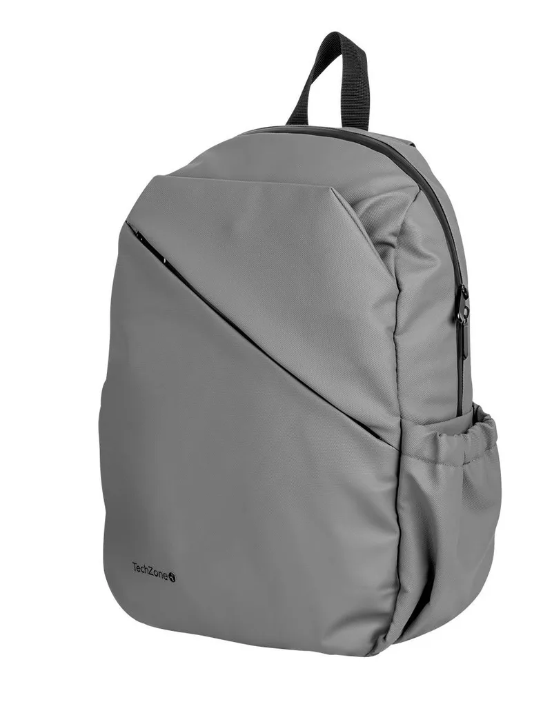 Backpack STYLE TZLBP29-G TECHZONE 16 - resistente a salpicaduras 100 Poliéster, color Gris, GARANTIA LIMITADA DE POR VIDA 16 pulgadas