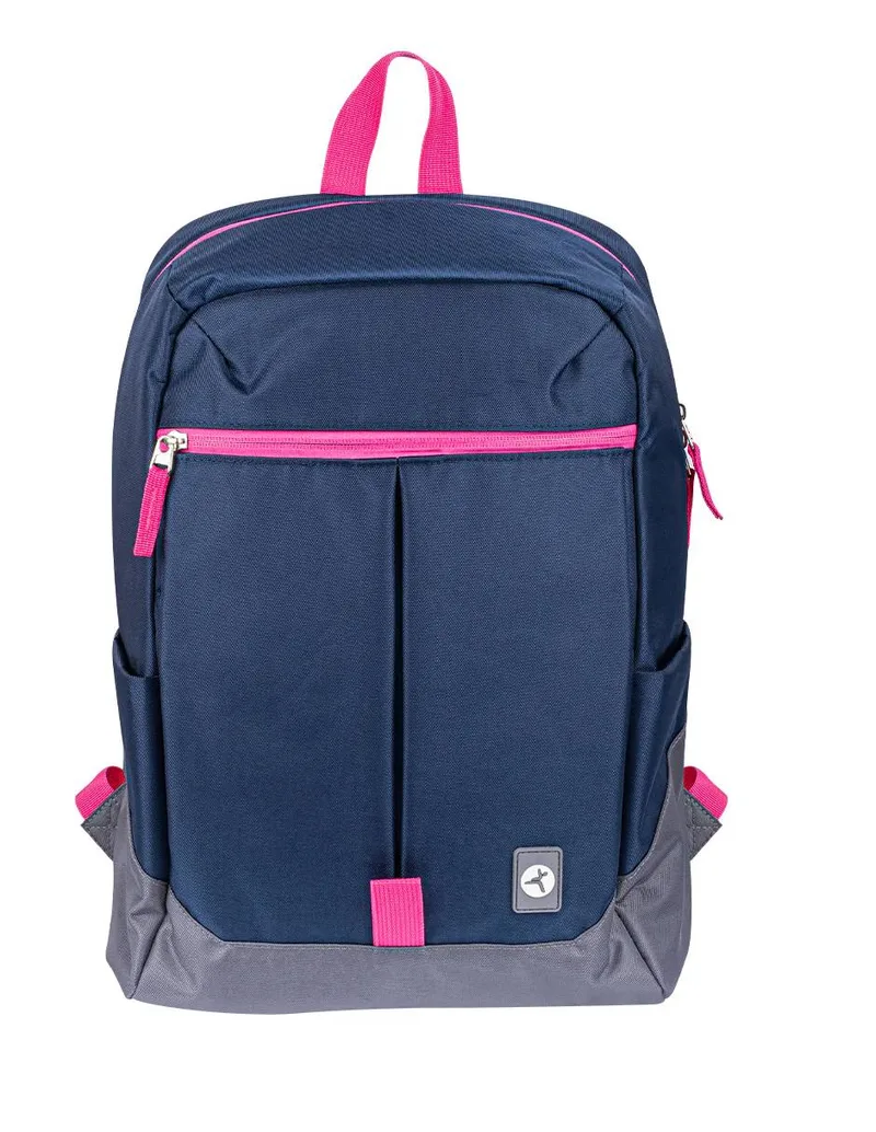Backpack RAINBOW TZLBP26-A TECHZONE COLORS 16 - color Azul con detalles gris y rosa, 100 Poliester GARANTIA LIMITADA DE POR VIDA 16 pulgadas
