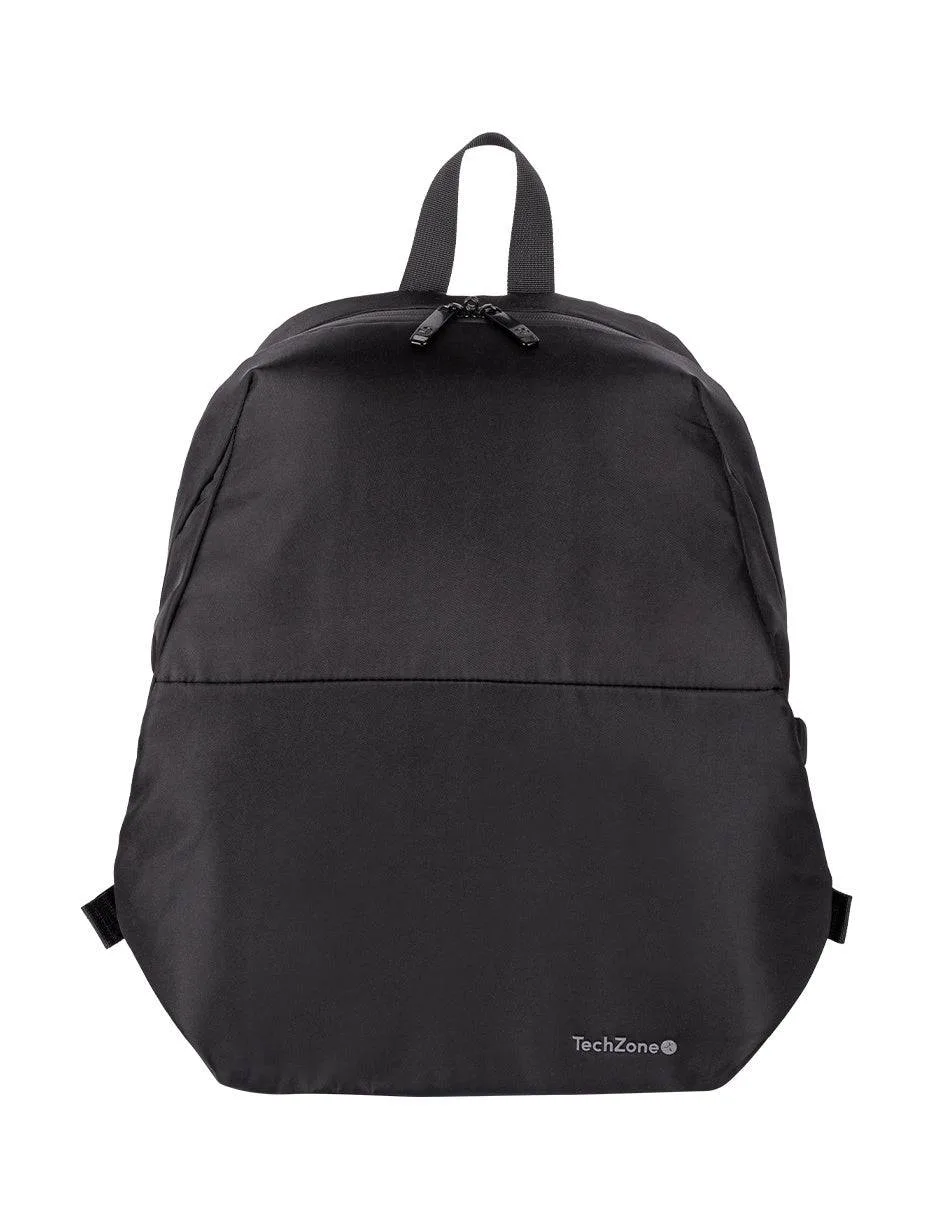 Backpack LITE TZLBP13 TECHZONE 15.6 - Poliéster 420 D Twill, color Negro, Laterales ajustables, GARANTÍA LIMITADA DE POR VIDA 15.6 pulgadas