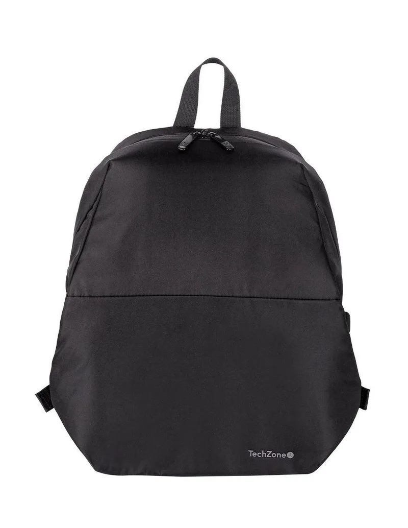 Backpack LITE TZLBP13 TECHZONE 15.6 - Poliéster 420 D Twill, color Negro, Laterales ajustables, GARANTÍA LIMITADA DE POR VIDA 15.6 pulgadas