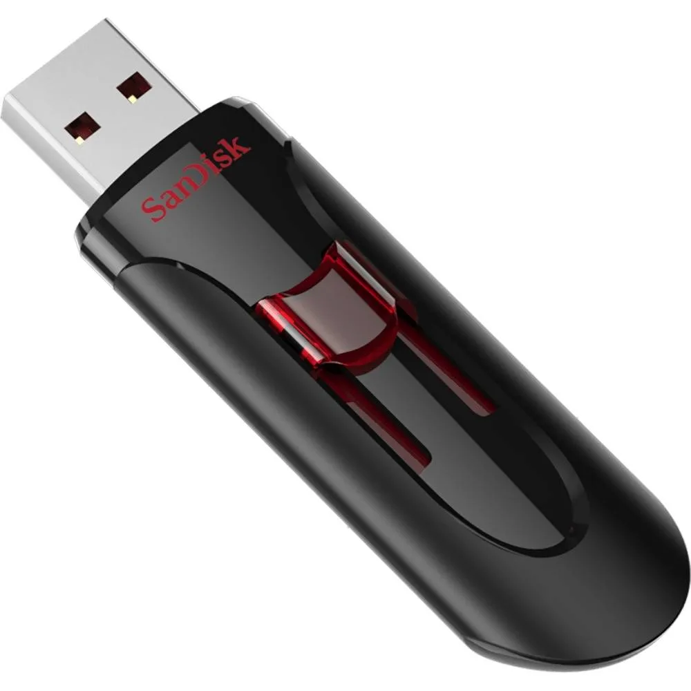 Memoria USB SanDisk Cruzer Glide - 64GB, USB 3.0, Negro/Rojo 64 GB SDCZ600-064G-G35