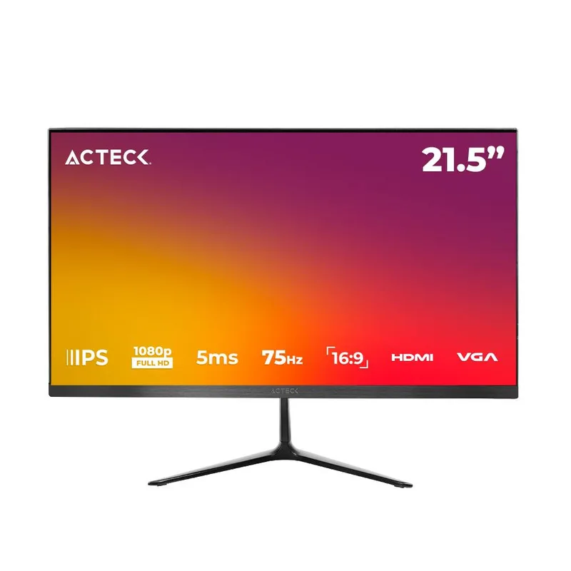 Monitor ACTECK Captive Vivid SP215 - 21.5 pulgadas, 250 cd / m², 1920 x 1080 Pixeles, 5-8 ms, Negro 75 Hz AC-933858
