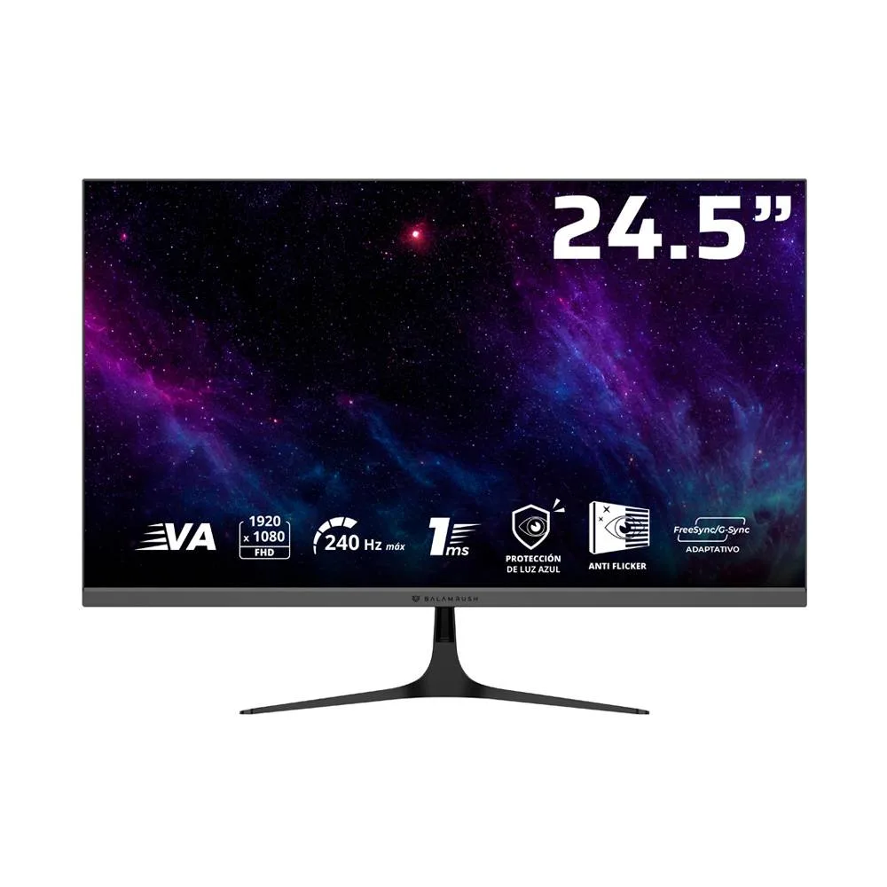 Monitor Gamer 24.5 Pulgadas COSMOS EDGE MCE245P BALA RUSH VA - Resolución: 1920 x 1080 FHD Frecuencia: 240Hz Balam Rush 240 Hz BR-944113