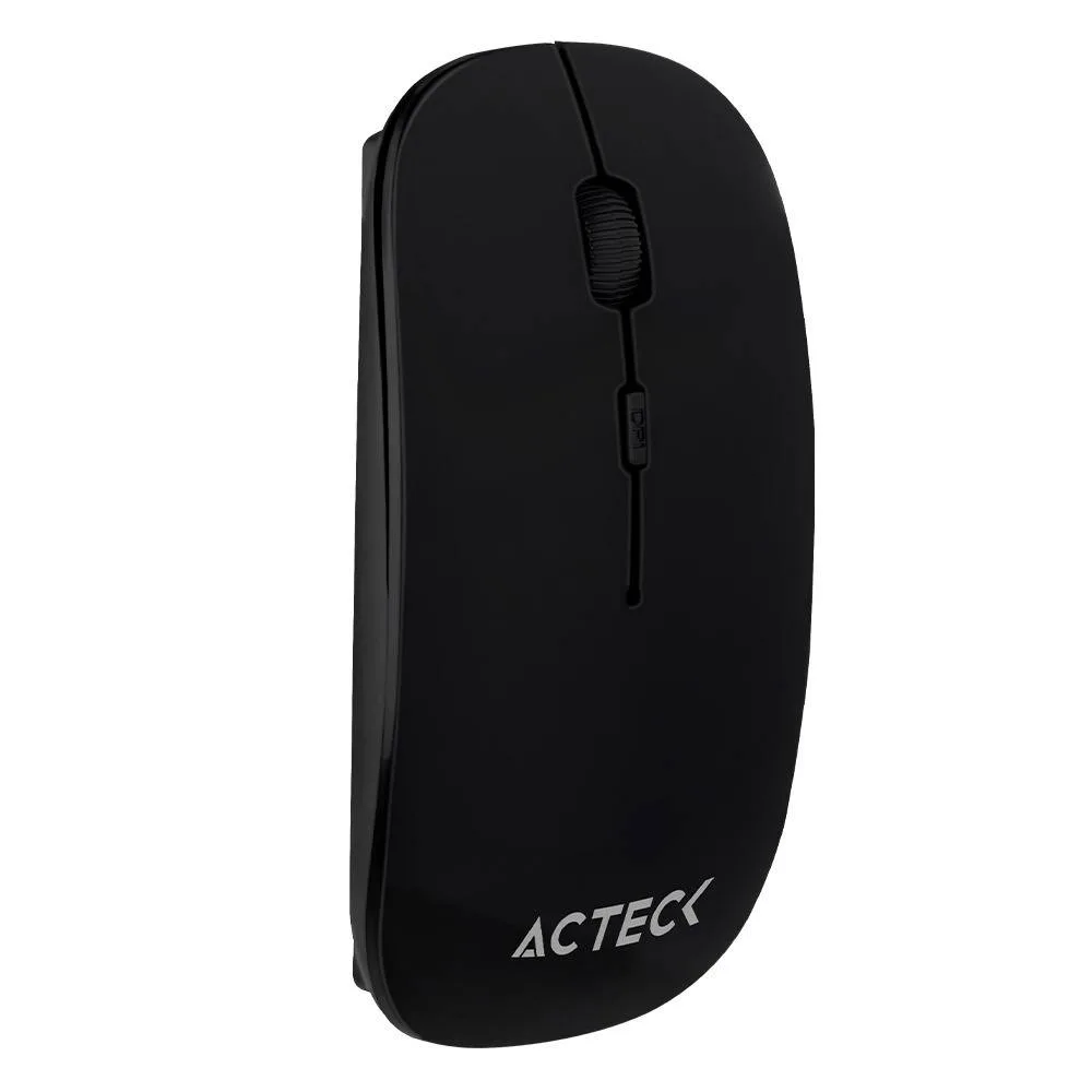 Mouse ACTECK Inalámbrico 2.4 GHZ 1600 DPI 3 LVLS WINDOWS-LINUX-MAC OS SLIM Negro OPTIMIZE MI240 1200 DPI AC-928885