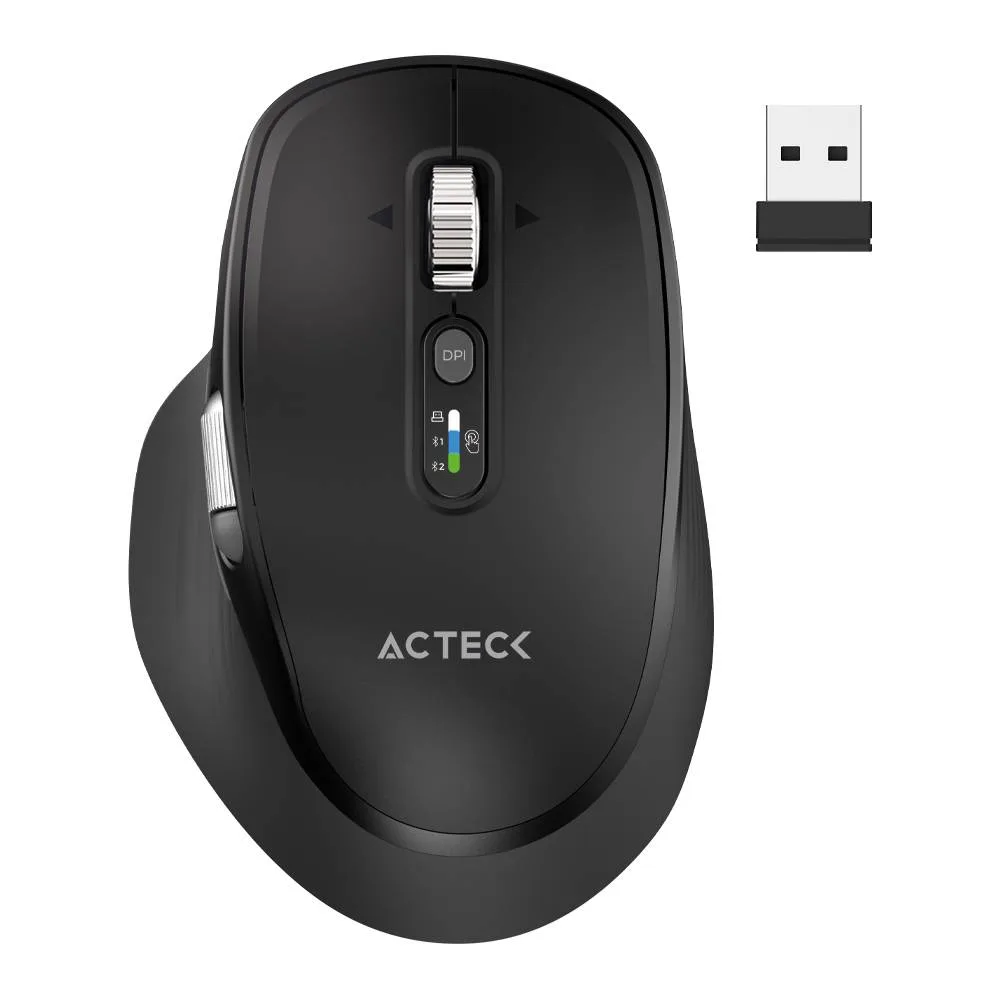 Mouse Inalámbrico Multidispositivo VIRTUOS PRO ULTRA MI777 ACTECK Batería recargable 500 mAh 4800 dpi AC-943444
