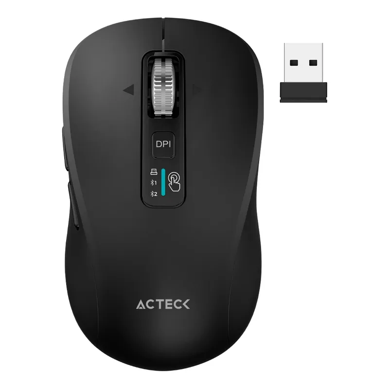 Mouse Inalámbrico Multidispositivo VIRTUOS PRO AIR MI766 ACTECK Negro AC-943451