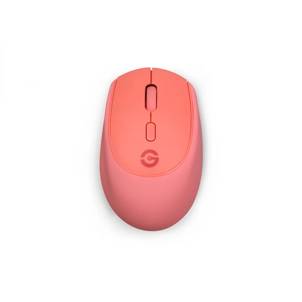 Getttech Mouse Inalambrico Colorful - Rojo, Ergonomico, Gel de Silicona, 2 Botones 1 Scroll, Resolucion Hasta 1600PPP, Mod. GAC-24405R 1600 DPI
