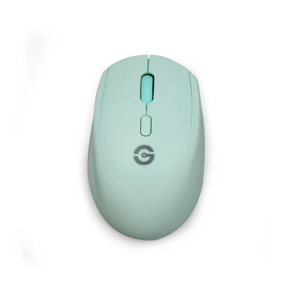 Getttech Mouse Inalambrico Colorful - Menta, Ergonomico, Gel de Silicona, 2 Botones 1 Scroll, Resolucion Hasta 1600PPP, Mod. GAC-24405M 1600 DPI