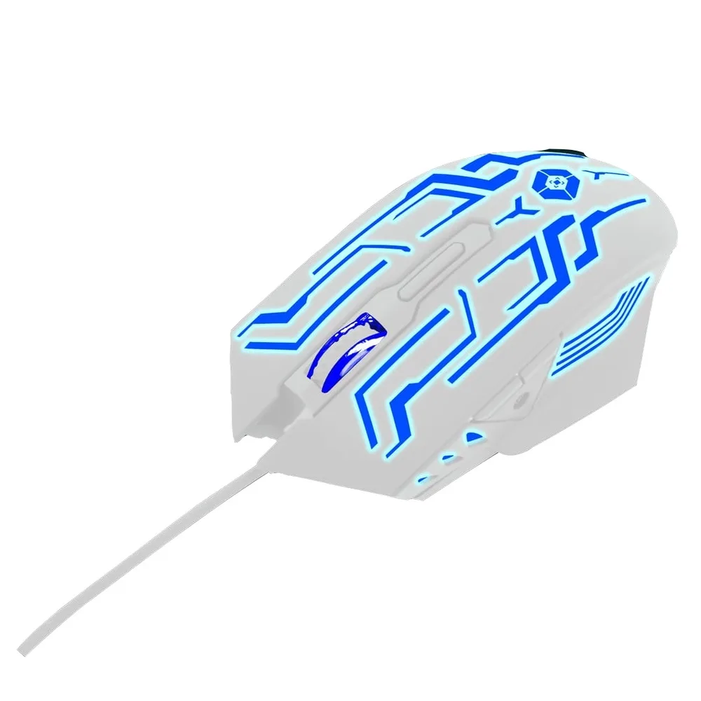 Mouse Gamer Alámbrico 3600 DPI Ajustable 6 Botones Legacy Color Blanco | VORTRED 6D LEGACY 800/1600/2400/3600 DPI V-930587