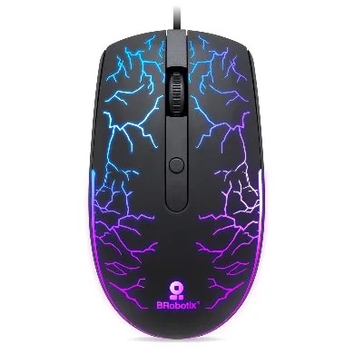Mouse USB Iluminado RGB Storm BROBOTIX 263946 - Negro, USB, 800/1200/1600 DPI