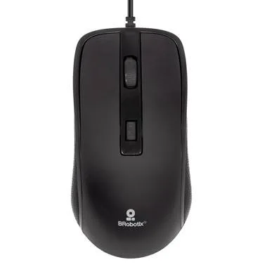 Mouse Alámbrico Usb - Básico, Usb 1600 Dpi, 3 Botones, Color Negro, 6007204 Brobotix
