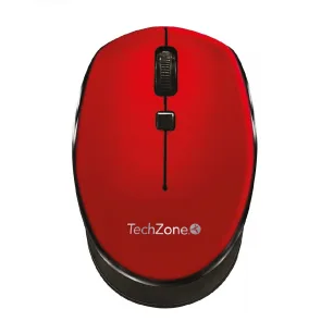 Mouse inalámbrico Start Red TechZone - hasta 1600 DPI's, 3 botones, textura en rubber, 1 año de garantía 1000 DPI TZ19MOU01-INAR