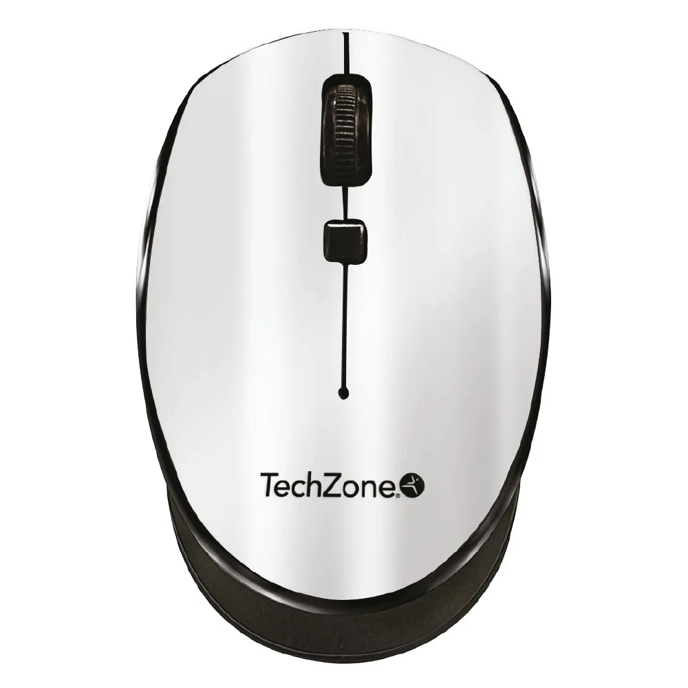 Mouse inalámbrico Start Silver TechZone - hasta 1600 DPI's, 3 botones, textura en rubber, 1 año de garantía 1000 DPI TZ19MOU01-INAPL