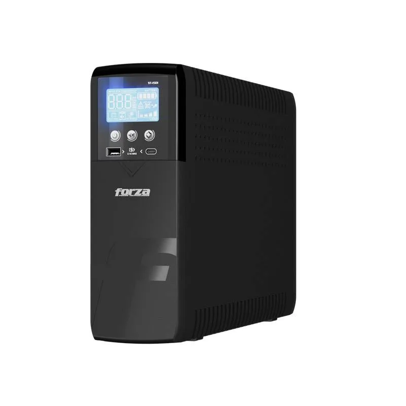 UPS Inteligente 1500VA/900W Torre Compacta - 10 salidas, LCD, Puertos USB de Carga, Software-120V FORZA 1500 VA ST-1501