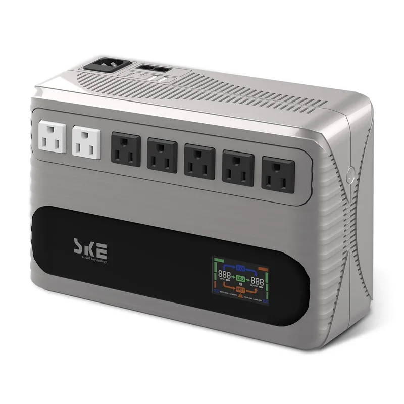 No Break Interactivo SKE Energy GF1000 1000va/600w - Color Plata y Negro, Voltaje de Entrada y Salida 120V 1000 VA