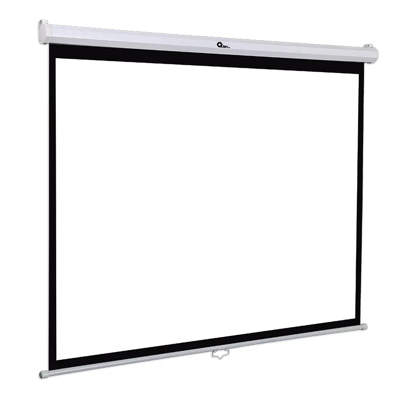 Qian Pantalla de Proyeccion Manual Guding 100 Pulgadas - Plegable, a Prueba de Moho, Blanco Mate, Mod. QPG-69502