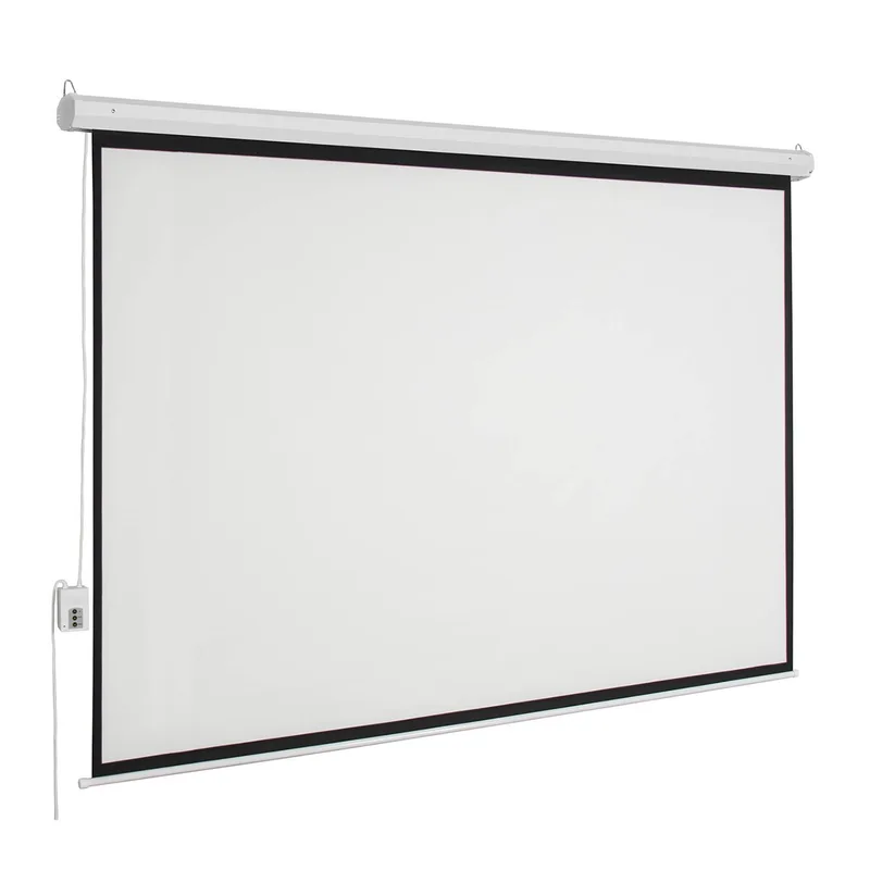 Pantalla de Proyección Eléctrica de Colgar MSE-183 - MULTIMEDIA SCREEN, 2.44x1.83m. 120 pulgadas diagonales. Incluye C.R. Inalámbrico y alámbrico