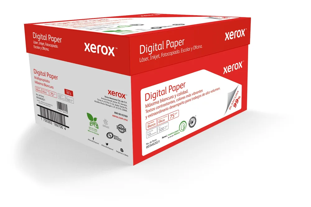 Xerox Papel Digital Rojo Oficio 99 Blancura 8.5 x 13.3 pulgadas 003M02021