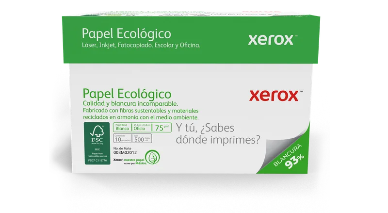 Xerox Papel Ecologico Oficio 93 Blancura Ecológico 8.5 x 13.3 pulgadas 003M02012