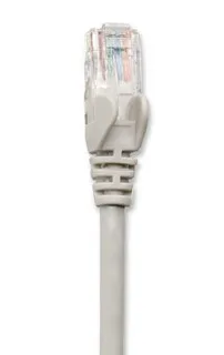 Cable de red UTP - Cat6, 1.5m (5ft), 100 Cobre, Contactos chapa de oro, Cable Patch Gris INTELLINET 340380 Blanco