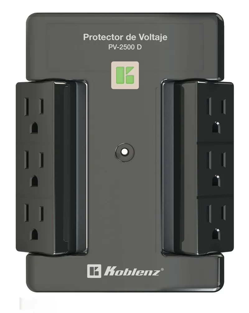 Protector de voltaje - 2500 VA /2000 W, 6 cont KOBLENZ PV-2500 D, Negro, 2500 VA, 2000 W 00-5347-00-0