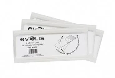 Tarjetas Adhesivas para Laminador EVOLIS A5070 - Color blanco, Limpiador