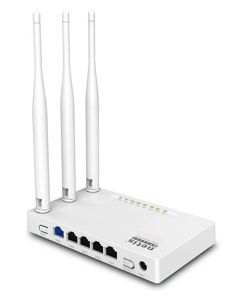 Netis Router Inalambrico N300 (WF2409E) - 5 puertos (1 WAN, 4 LAN 100 Mbps), WIFI 4, 300 Mbps, Router, AP, WISP, Repetidor, 3 Antenas 5 dBi, Multi