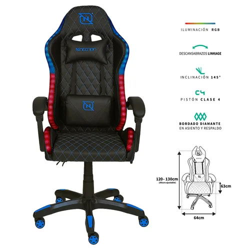 Sillas Gaming NSG-RGB-1 NECNON NBSGR122RG | Tec-Micro