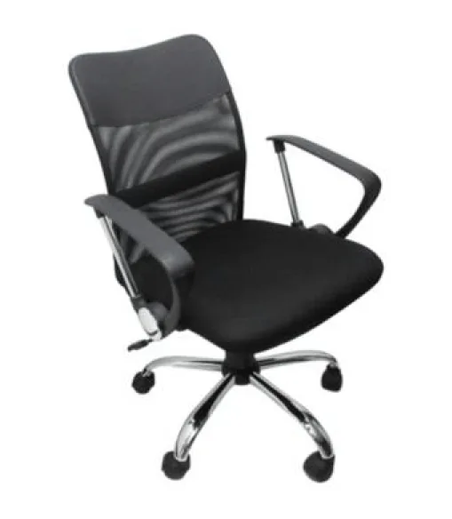 Silla Ejecutiva NEXTEP NE-650E Altura Ajustable y Reclinable Giratoria y Cromada - Color Negro