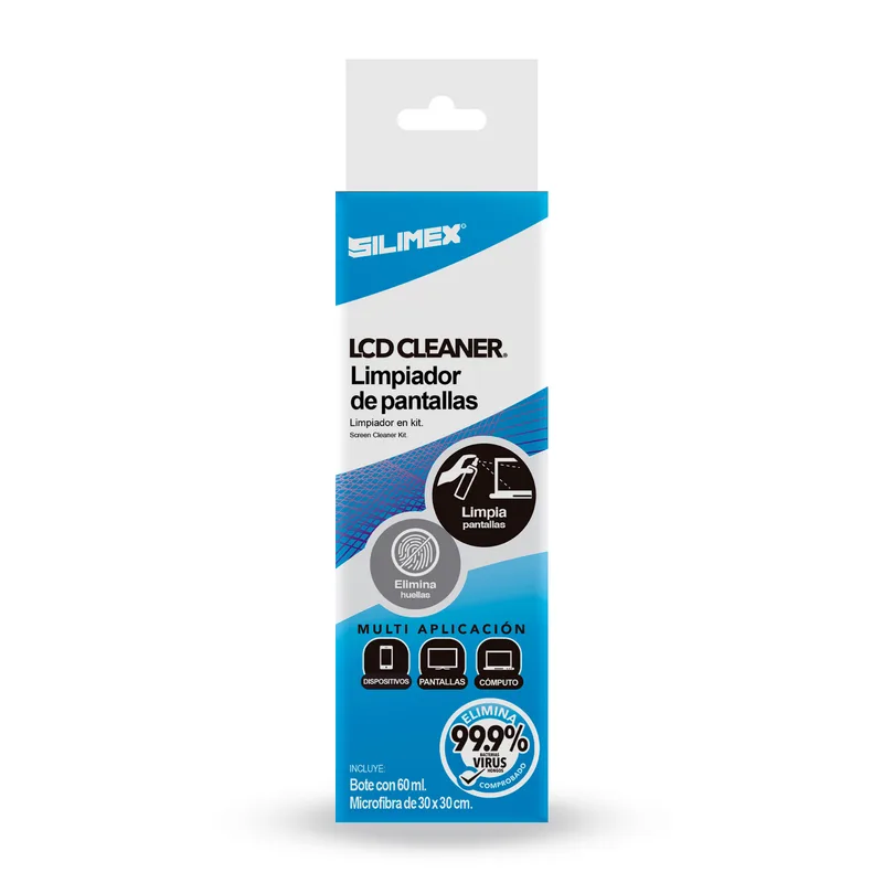 Kit LCD Cleaner SILIMEX - Color blanco, Atomizador