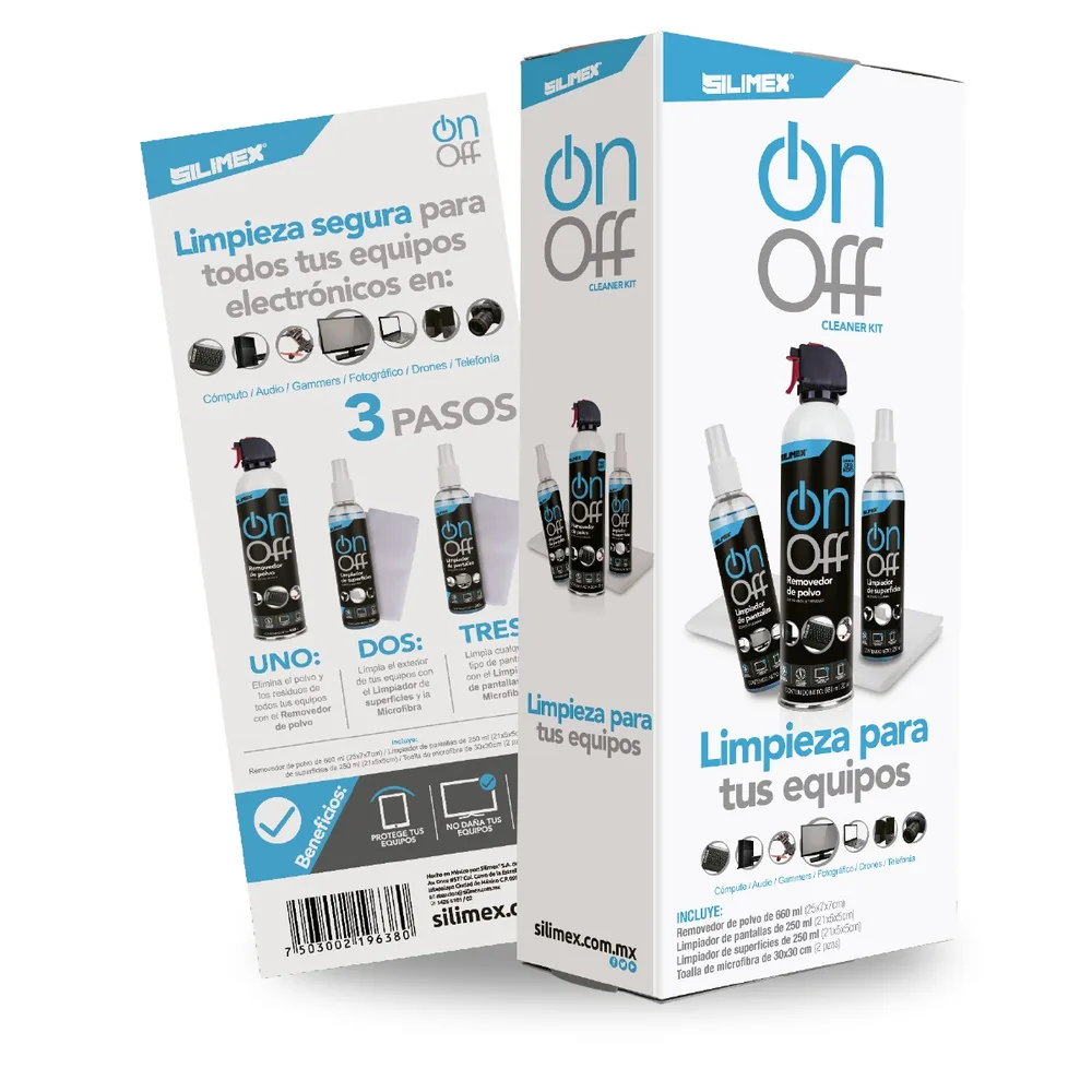 Kit limpiador SILIMEX - Componentes electrónicos On-Off Cleaner Pack