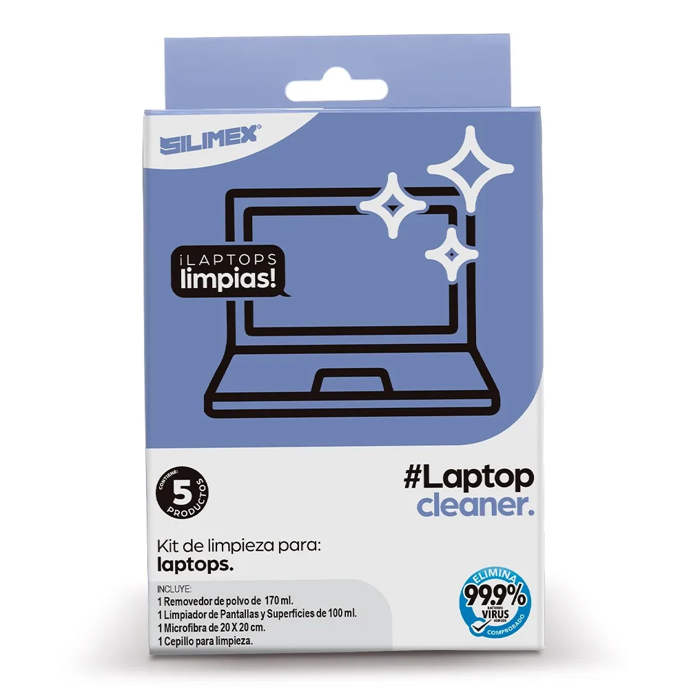 LAPTOP CLEANER - limpiador de laptops. Kit especializado en la limpieza y mantenimiento de laptops. Fórmula sin alcohol y de limpieza ultra rápida