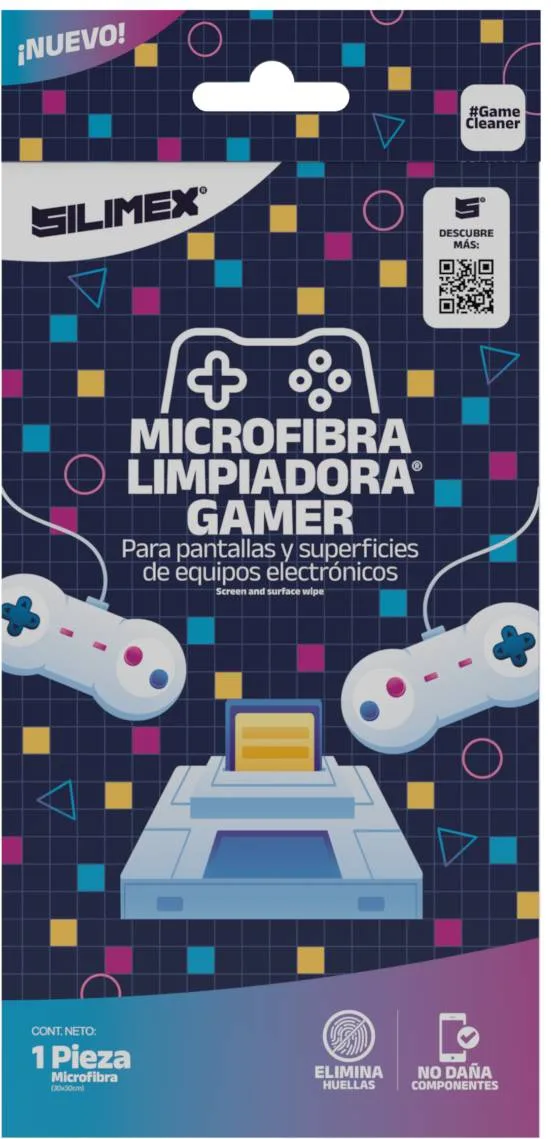 MICROFIBRA LIMPIADORA GAMER 30cmx30cm La Herramienta Esencial para una Limpieza Impecable SILIMEX 7503018454023